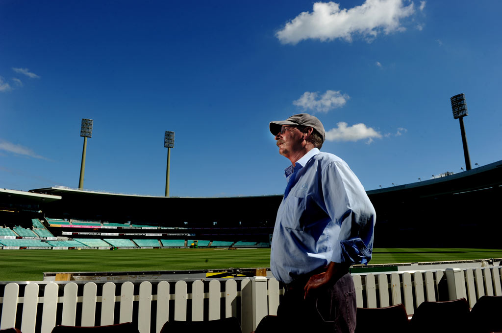 SCG curator Tom Parker poses for photographs in front of the members stand in Sydney. Tom Parker is only the eighth in an illustrious list dating back to 1867. They are practitioners of the art of cricket pitch curation. SCG curator Tom Parker poses for photographs in front of the members stand in Sydney. Tom Parker is only the eighth in an illustrious list dating back to 1867. They are practitioners of the art of cricket pitch curation.