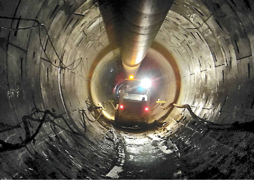NEARLY FINISHED: Santos GLNG’s newly constructed 4.3km tunnel underneath The Narrows is cleaned and prepared for the installation of the gas transmission pipeline. NEARLY FINISHED: Santos GLNG’s newly constructed 4.3km tunnel underneath The Narrows is cleaned and prepared for the installation of the gas transmission pipeline.