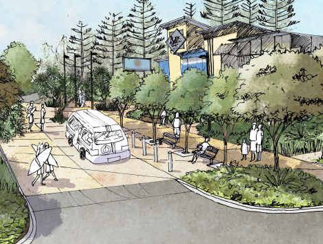 CONTROVERSIAL WORK: An artist’s impression of the streetscaping planned for outside the Alex Surf Lifesaving Club. CONTROVERSIAL WORK: An artist’s impression of the streetscaping planned for outside the Alex Surf Lifesaving Club.