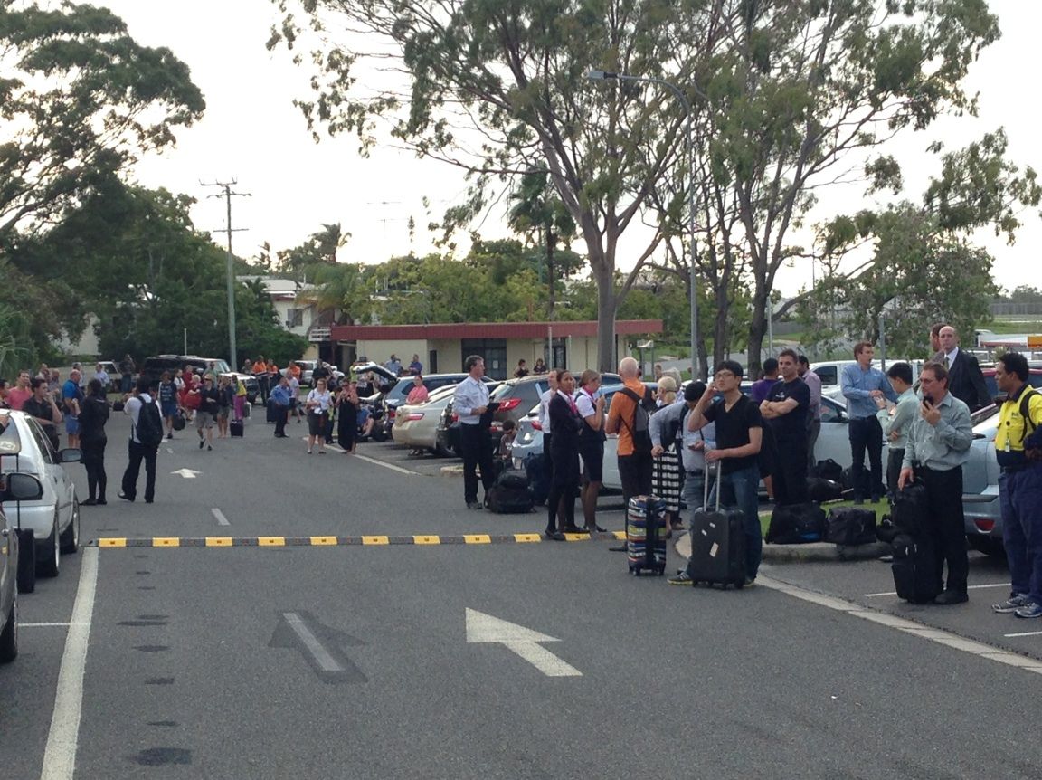 People were evacuated form the Gladstone Airport terminal due to a bomb scare. People were evacuated form the Gladstone Airport terminal due to a bomb scare.