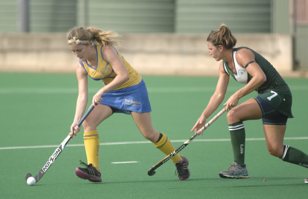 East Lismore's Danielle Rodda (left) tries to launch another attack for her side against Glee in FNC Women's Hockey A grade action. Photo Stuart Turner / The Northern Star East Lismore's Danielle Rodda (left) tries to launch another attack for her side against Glee in FNC Women's Hockey A grade action. Photo Stuart Turner / The Northern Star