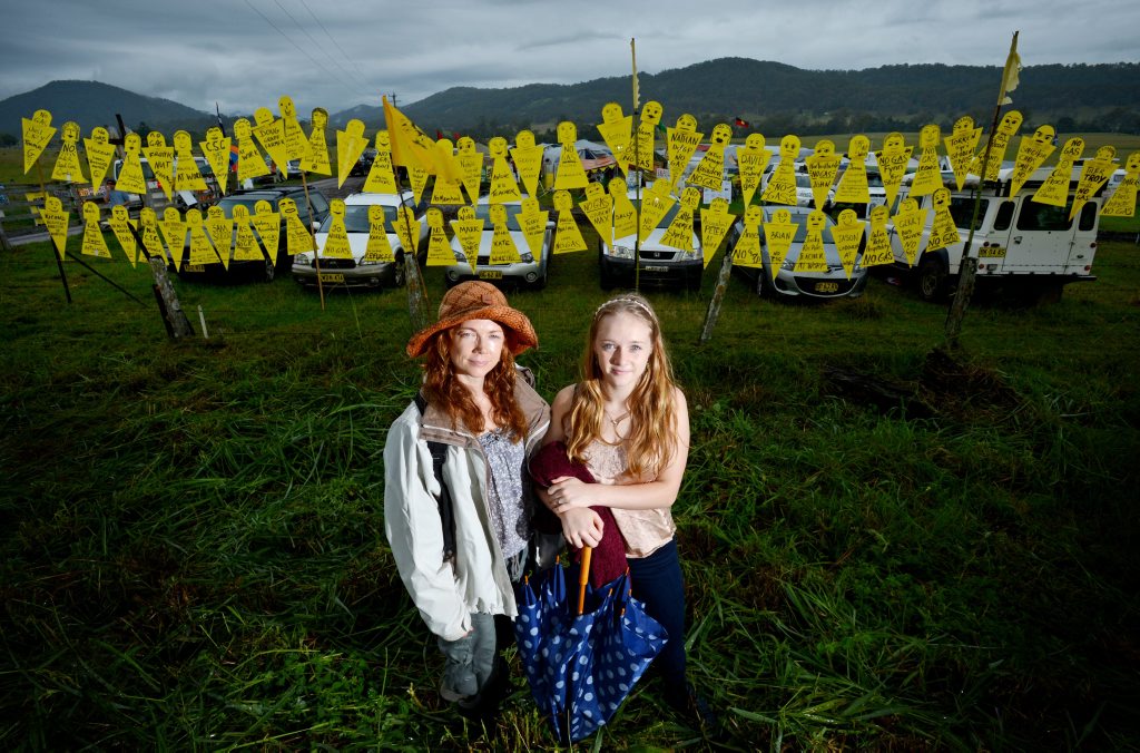 Alexandria Brown and Ayls Brown-Trout pictured at the bentley protest area. Photo Patrick Gorbunovs / The Northern Star Alexandria Brown and Ayls Brown-Trout pictured at the bentley protest area. Photo Patrick Gorbunovs / The Northern Star