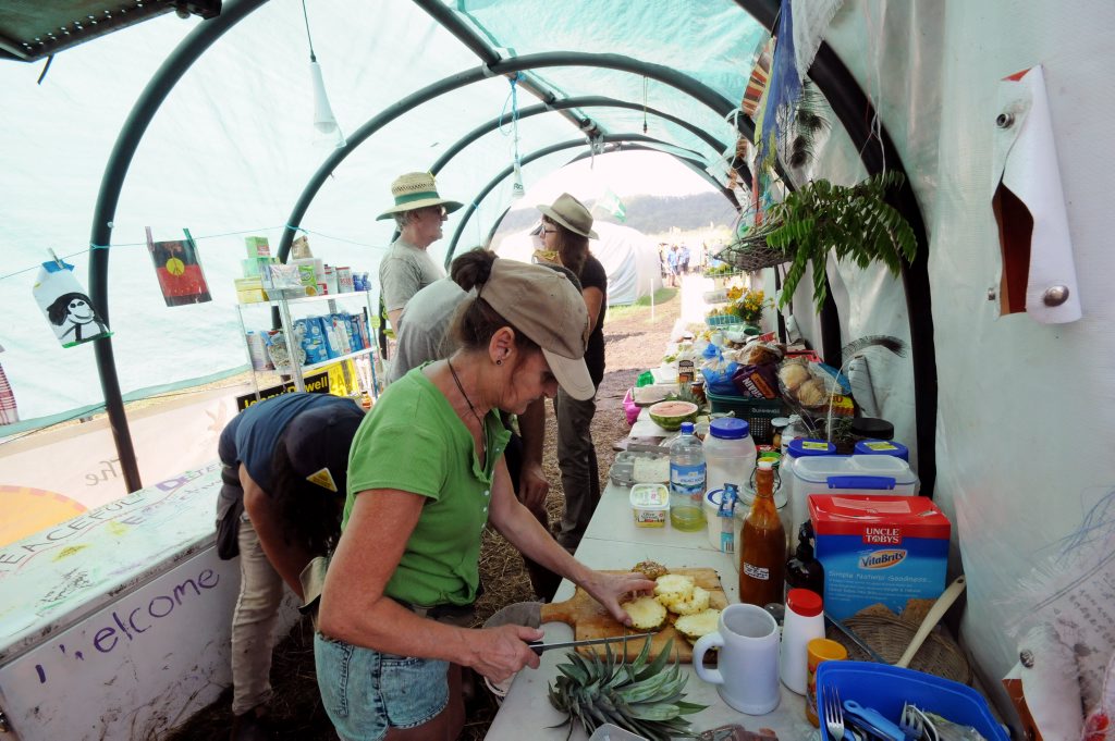 One of the food tents at the Bentley CSG protest on Monday. Photo Doug Eaton / The Northern Star One of the food tents at the Bentley CSG protest on Monday. Photo Doug Eaton / The Northern Star