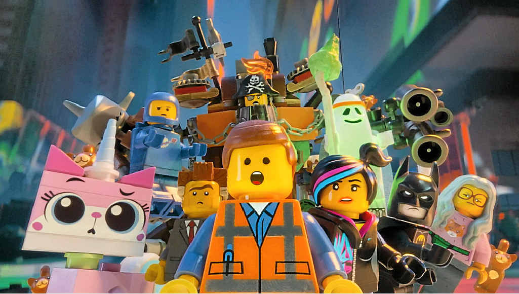 The character Emmet, centre, in a scene from The Lego Movie. The character Emmet, centre, in a scene from The Lego Movie.