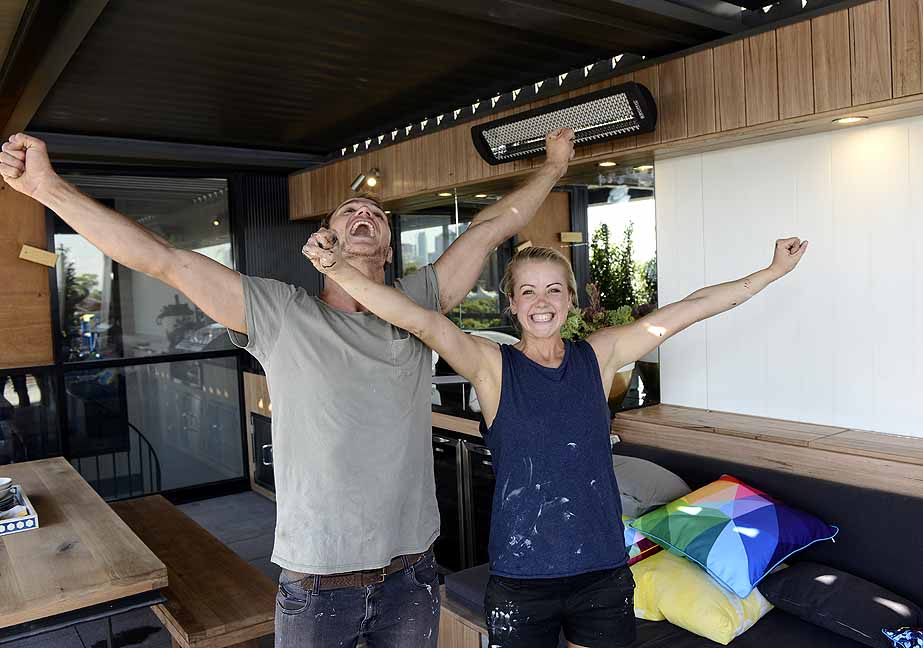 Kyal and Kara celebrate their latest win. Kyal and Kara celebrate their latest win.