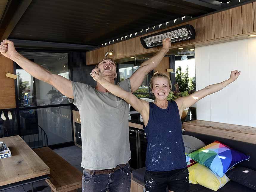 Kyal and Kara celebrate their latest win.