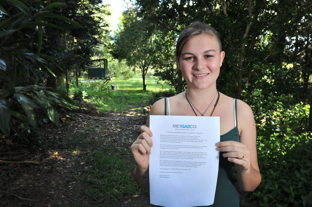 Kudra Falla-Ricketts wrote a media release from Metgasco for April Fools’ Day. Kudra Falla-Ricketts wrote a media release from Metgasco for April Fools’ Day.