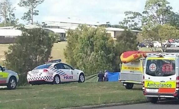 Emergency service workers at the scene of a drowning in Pialba on Tuesday. Emergency service workers at the scene of a drowning in Pialba on Tuesday.