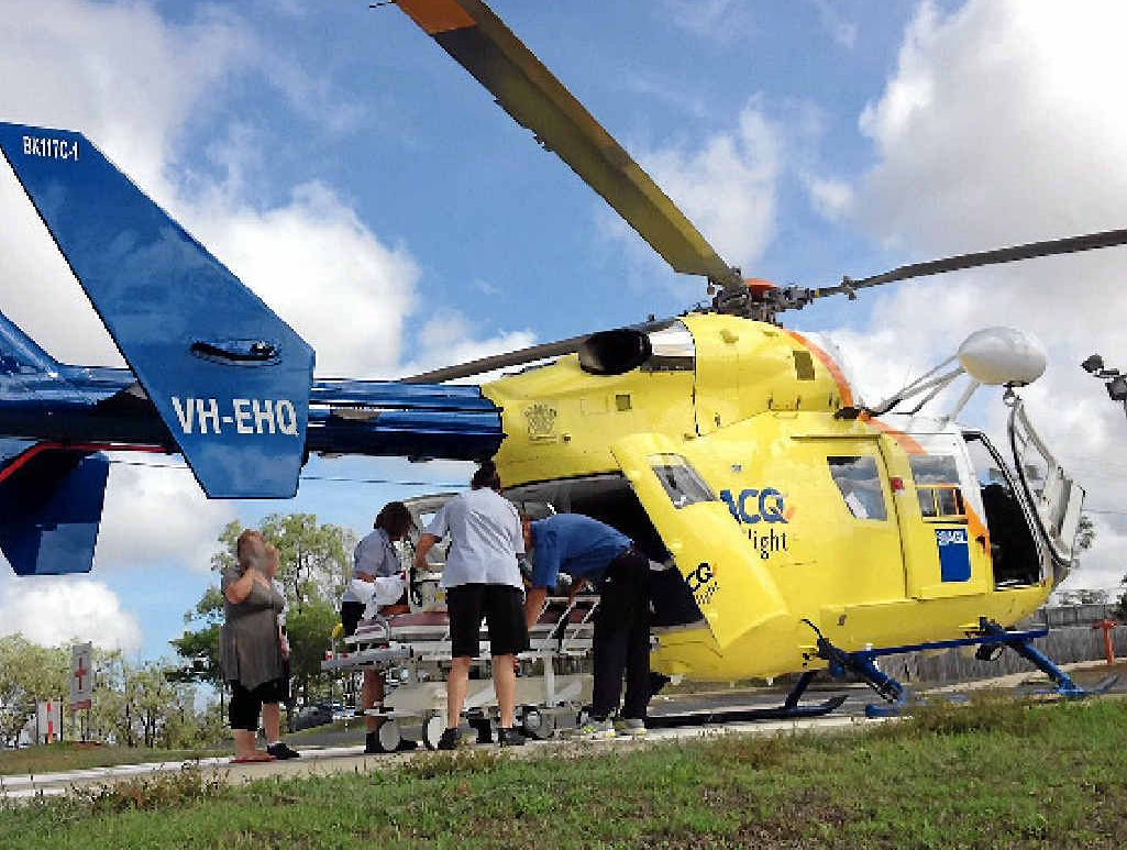 CRASH RESCUE: The Bundaberg RACQ CareFlight crew flew to Mundubbera to transfer a 19-year-old man injured in a motorcycle crash. CRASH RESCUE: The Bundaberg RACQ CareFlight crew flew to Mundubbera to transfer a 19-year-old man injured in a motorcycle crash.