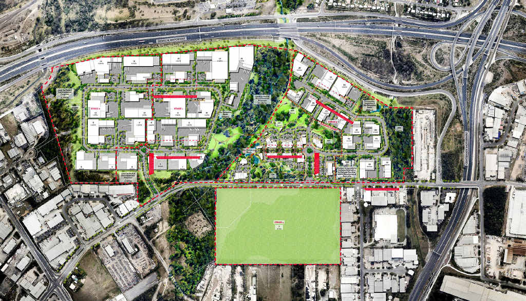 An aerial shot of the site for new business and industry park Metroplex Westgate. An aerial shot of the site for new business and industry park Metroplex Westgate.