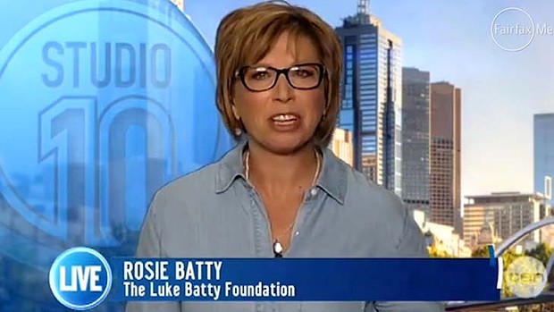An emotional Rosie Batty as she appeared on Ten's panel show. An emotional Rosie Batty as she appeared on Ten's panel show.