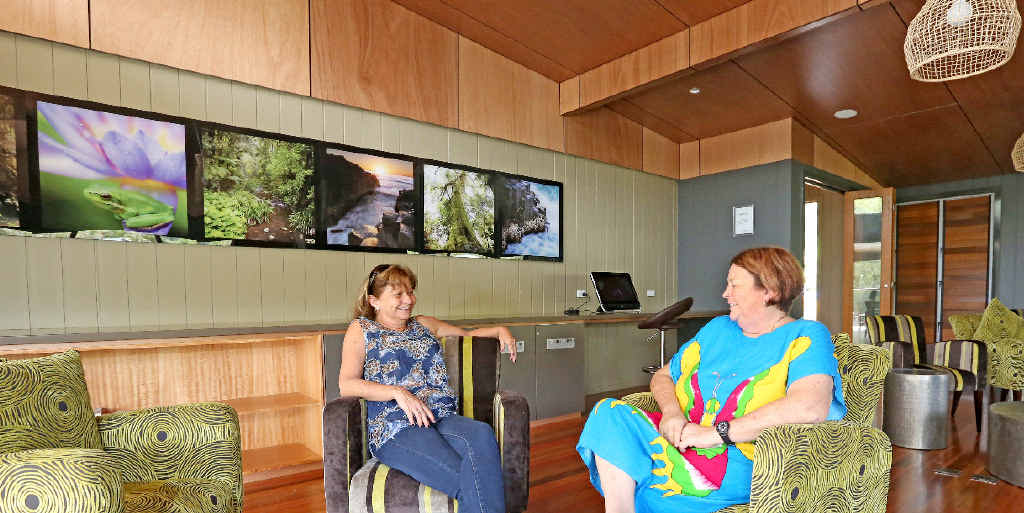 WARM SPACE: Debbie Williams and Pam Hammond in the lounge at BIG4 Tweed Billabong Holiday Park’s new kitchen and lounge. WARM SPACE: Debbie Williams and Pam Hammond in the lounge at BIG4 Tweed Billabong Holiday Park’s new kitchen and lounge.