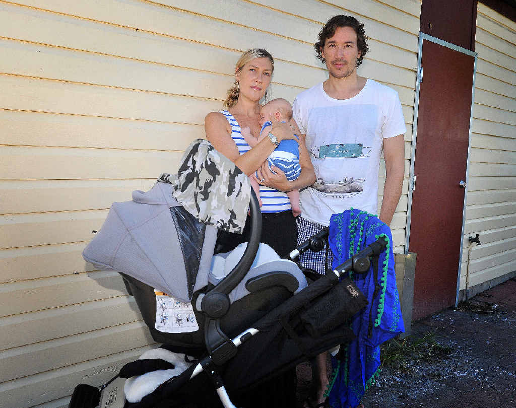 NOWHERE TO GO: Lauren O’Meara with Oliver and husband Petrus Beaumont are disappointed by Byron’s lack of facilities for new parents. NOWHERE TO GO: Lauren O’Meara with Oliver and husband Petrus Beaumont are disappointed by Byron’s lack of facilities for new parents.