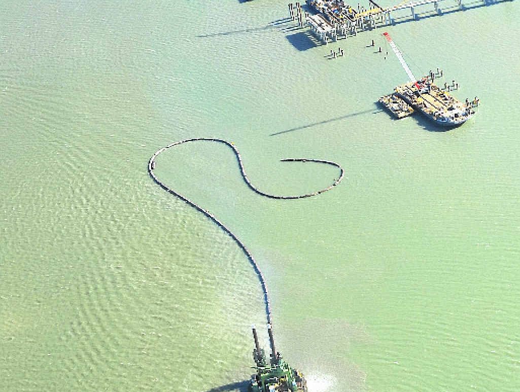 KNOWLEDGE NEEDED: Aerial view of dredging in the Gladstone harbour.