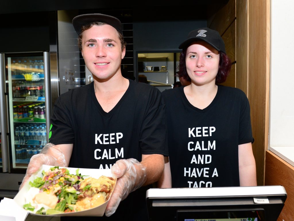 Connor Dean serves up a lamb bowl at Zambrero, with Lauren Dean at the new Mexican food store in Stockland Rockhampton. Photo Sharyn O'Neill / The Morning Bulletin Connor Dean serves up a lamb bowl at Zambrero, with Lauren Dean at the new Mexican food store in Stockland Rockhampton. Photo Sharyn O'Neill / The Morning Bulletin