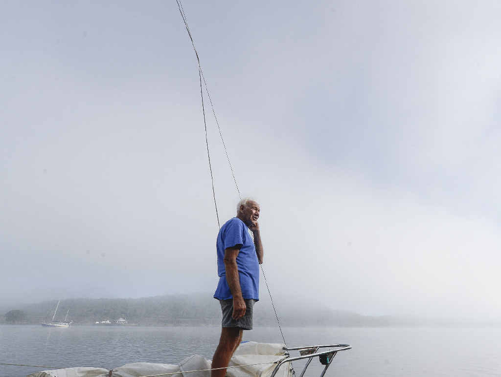 MISTY TIMES: John Horrocks, of Forster, was helping out some friends who were kayaking on the Clarence River at Maclean but had to wait for the fog to clear to navigate their way downriver. Photo: Adam Hourigan MISTY TIMES: John Horrocks, of Forster, was helping out some friends who were kayaking on the Clarence River at Maclean but had to wait for the fog to clear to navigate their way downriver. Photo: Adam Hourigan