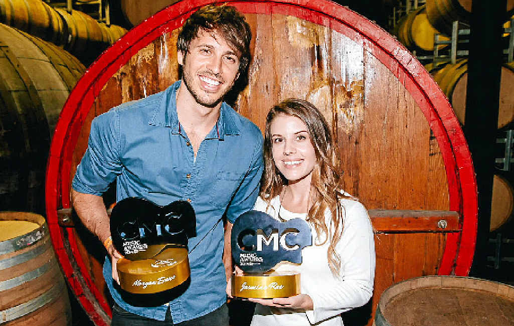 SUPPORT: Singer-songwriter Morgan Evans gets behind the bstreetsmart campaign after a near-death experience in 2008. He is pictured here after winning at a past Country Music Awards, along with fellow musician Jasmine Rae. SUPPORT: Singer-songwriter Morgan Evans gets behind the bstreetsmart campaign after a near-death experience in 2008. He is pictured here after winning at a past Country Music Awards, along with fellow musician Jasmine Rae.