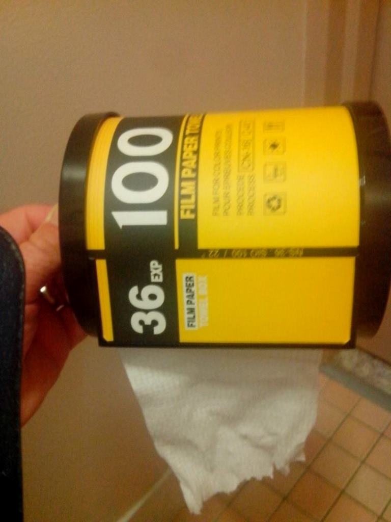 A Fuji Film toilet roll holder A Fuji Film toilet roll holder