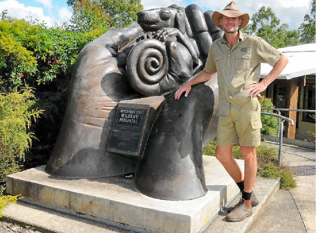 Kangaroo Dundee, Chris Barnes, visited Australia Zoo and was impressed by the animal hospital. Kangaroo Dundee, Chris Barnes, visited Australia Zoo and was impressed by the animal hospital.
