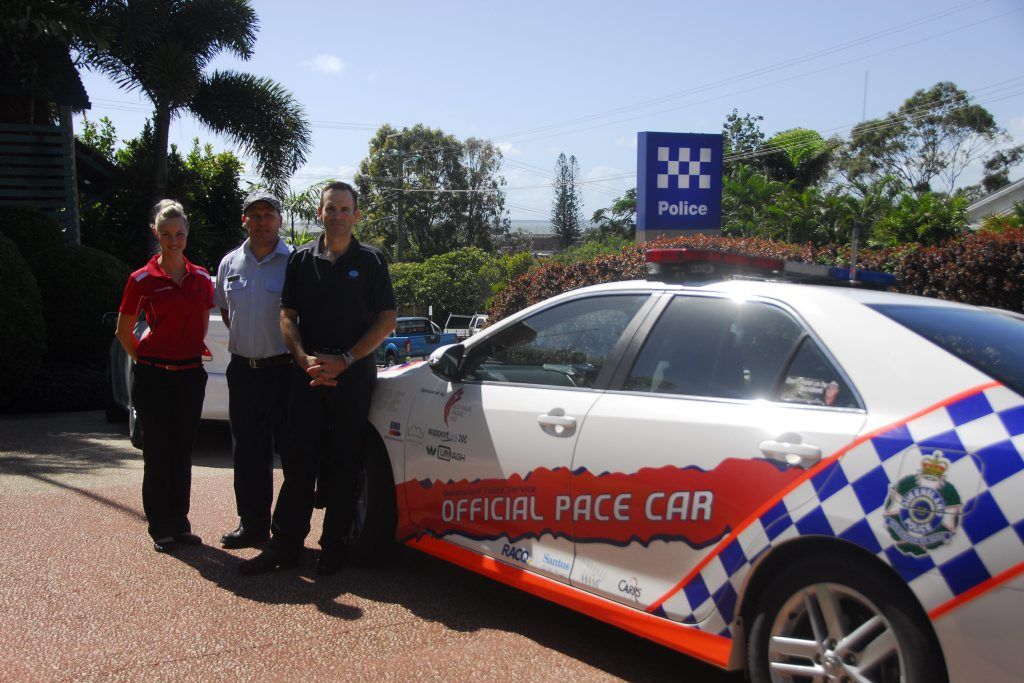 In a joint venture, the Official Pace Car will patrol Gladstone streets and lead the Harbour Festival parade. In a joint venture, the Official Pace Car will patrol Gladstone streets and lead the Harbour Festival parade.