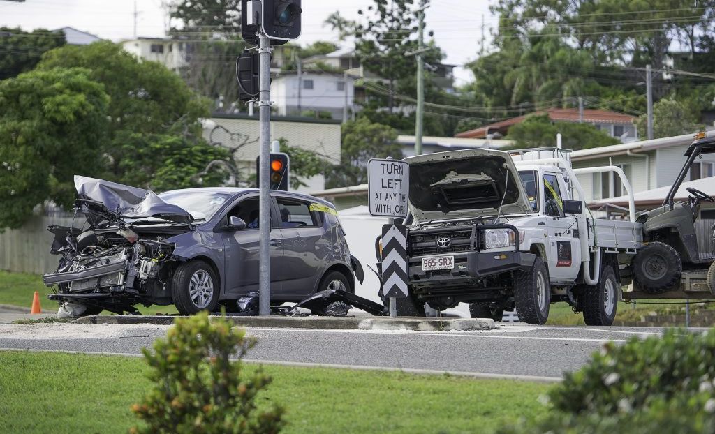 A crash at a Dawson Hwy intersection. A crash at a Dawson Hwy intersection.