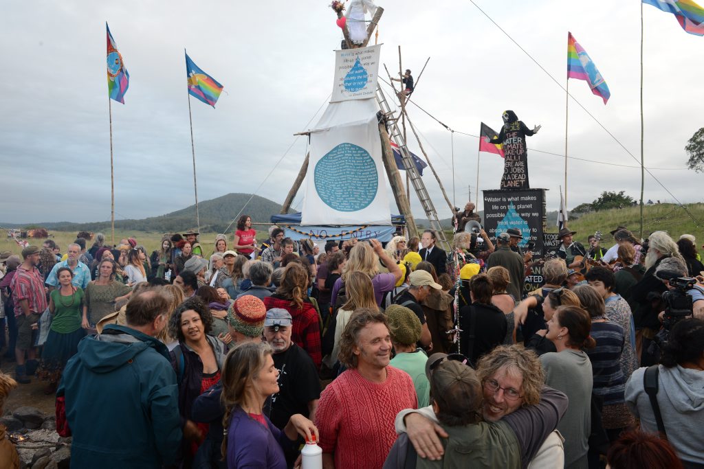 Protesters at the Bentley Blockade in April. Protesters at the Bentley Blockade in April.