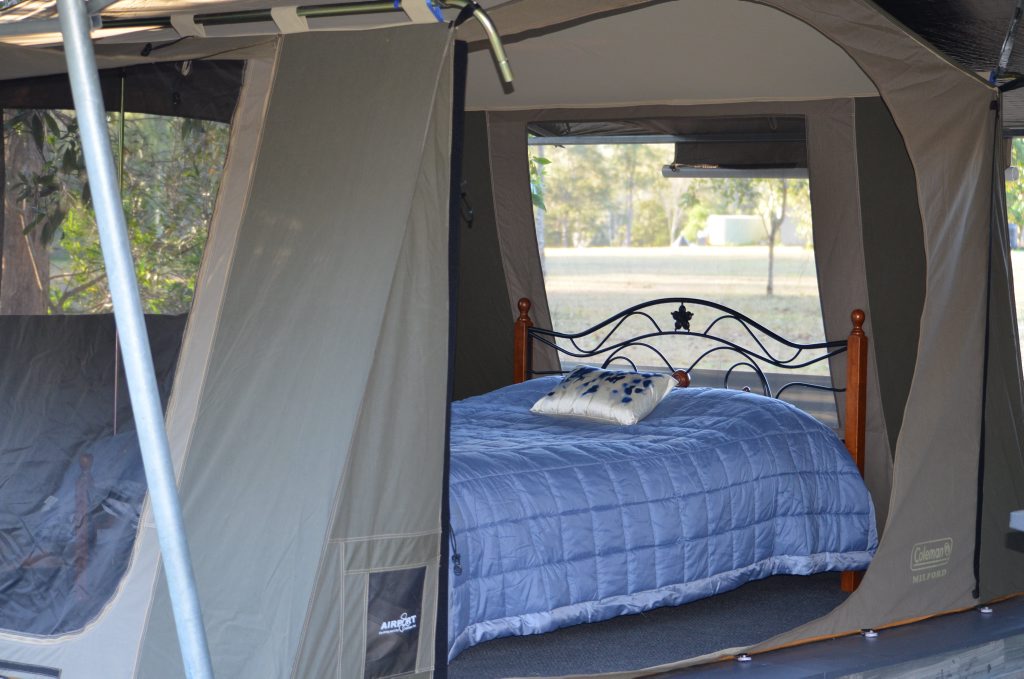CAMPING QUEEN: Luxury under canvas at Cobb & Co Nine Mile Camping Grounds. Photo: Contributed CAMPING QUEEN: Luxury under canvas at Cobb & Co Nine Mile Camping Grounds. Photo: Contributed