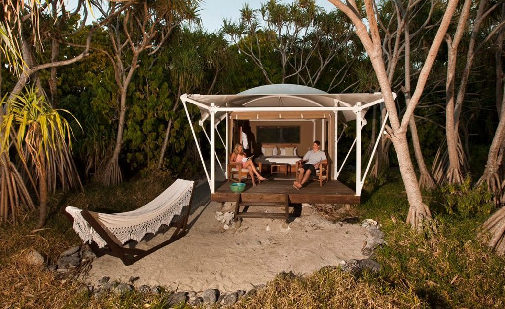 THAT’S BETTER: Chilling at a secluding hut on Wilson Island. Photo Amber Toms THAT’S BETTER: Chilling at a secluding hut on Wilson Island. Photo Amber Toms