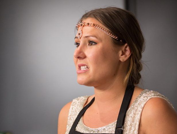 Kelly looking stressed in the kitchen. Kelly looking stressed in the kitchen.