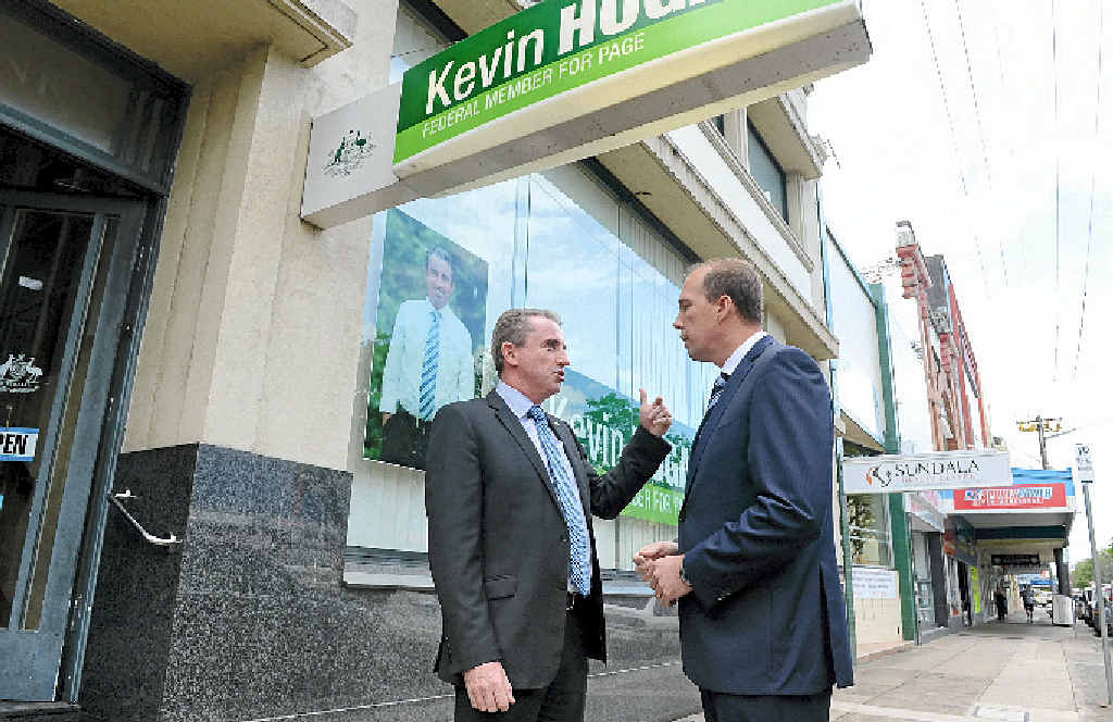 FUNDING QUESTION: Federal Health Minister Peter Dutton visited the Member for Page Kevin Hogan before a tour of the Ballina Hospital. FUNDING QUESTION: Federal Health Minister Peter Dutton visited the Member for Page Kevin Hogan before a tour of the Ballina Hospital.