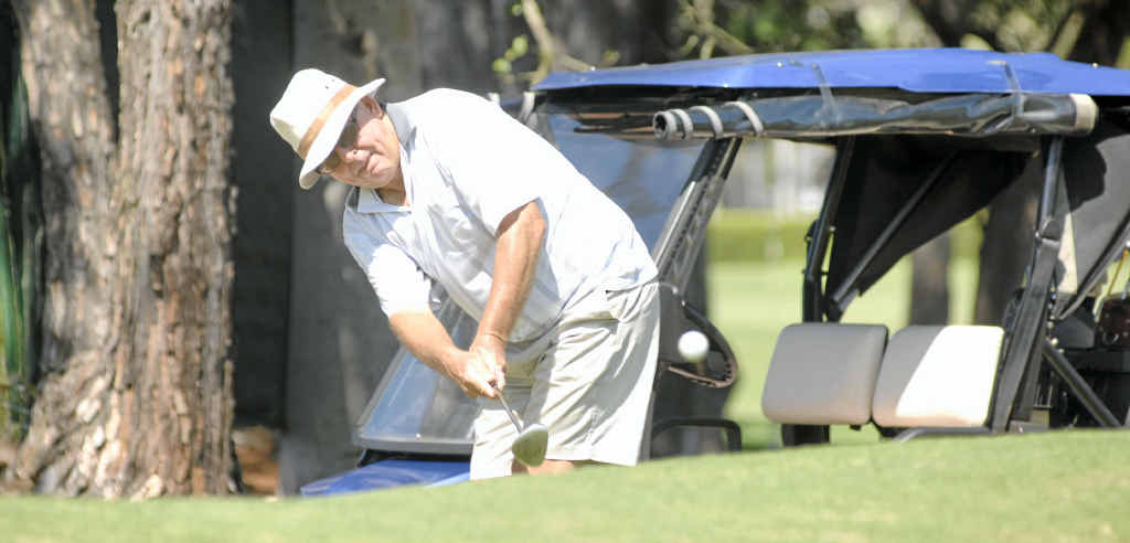 Ronnie Johnston gets out of trouble well on the 18th hole during the latest Saturday competition at Ballina Golf Club. Ronnie Johnston gets out of trouble well on the 18th hole during the latest Saturday competition at Ballina Golf Club.