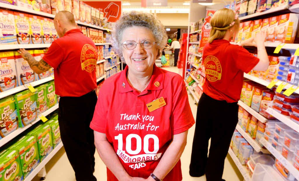 Employee Bev wishes Coles another 100 years after birthday Morning