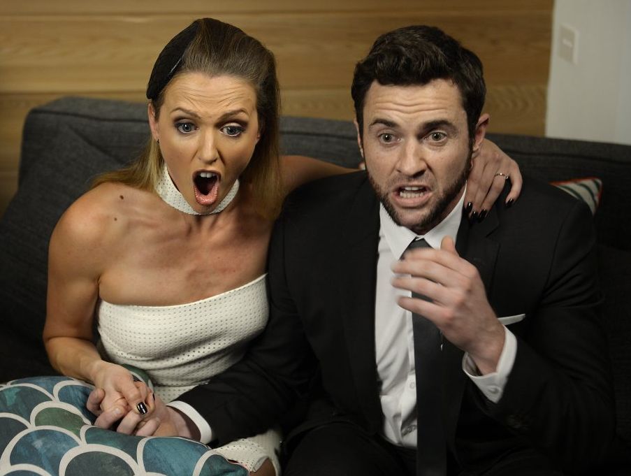 Chantelle Ford and Steve O'Donnell react to their winning auction on The Block: Fans vs Faves. 