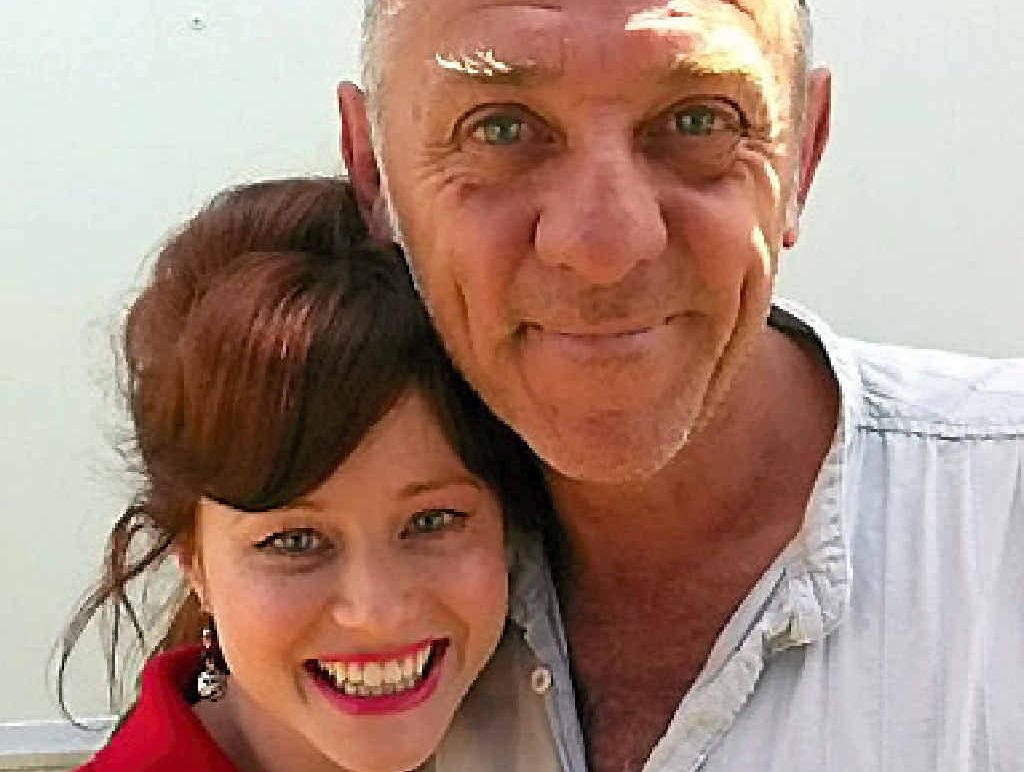 Mackay actress Lauren Hamilton Neill with actor David Field on set of The Gods of Wheat Street.