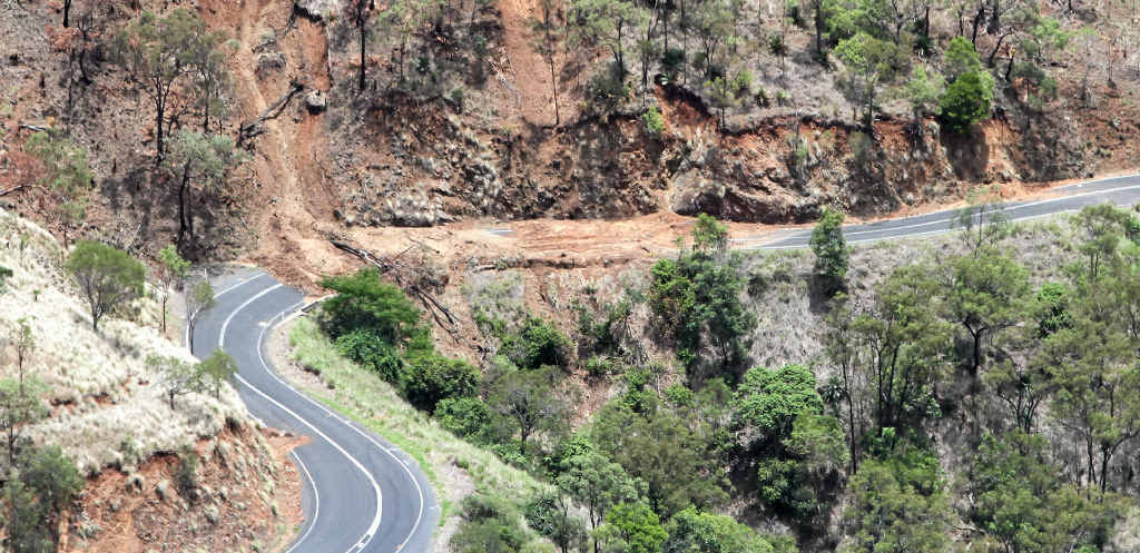 CUT OFF: Earth and rubble on the Burnett Hwy following heavy rain last year. It’s likely the road will reopen in late May or early June. CUT OFF: Earth and rubble on the Burnett Hwy following heavy rain last year. It’s likely the road will reopen in late May or early June.