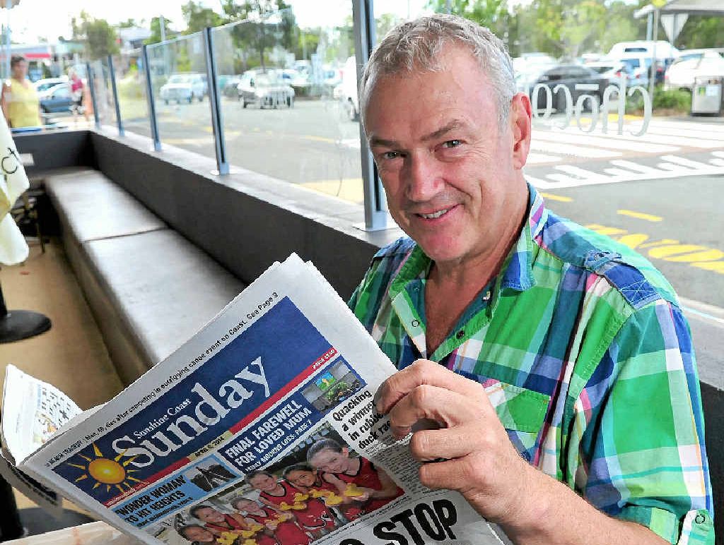 Eumundi Markets manager Peter Homan’s perfect Sunday is relaxing with a coffee and the paper.