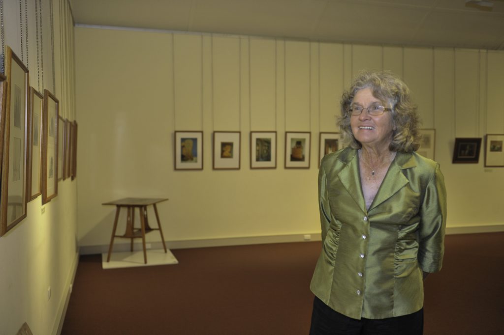 Artist Ruby Campbell's niece Heather Stewart at the Gladstone Art Gallery and Museum. Artist Ruby Campbell's niece Heather Stewart at the Gladstone Art Gallery and Museum.