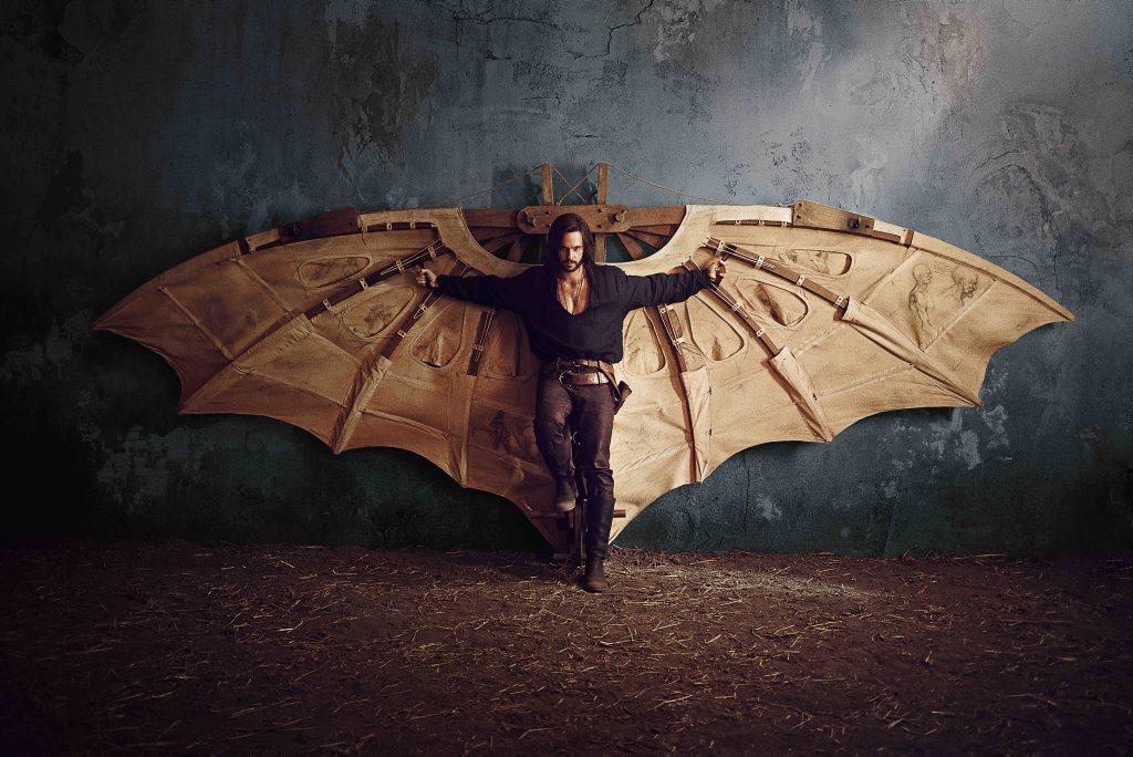 Tom Riley as Leonardo da Vinci in Da Vinci's Demons. Tom Riley as Leonardo da Vinci in Da Vinci's Demons.
