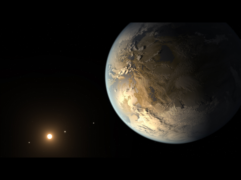 This artist's rendering provided by NASA shows an Earth-sized planet dubbed Kepler-186f orbiting a star 500 light-years from Earth. This artist's rendering provided by NASA shows an Earth-sized planet dubbed Kepler-186f orbiting a star 500 light-years from Earth.