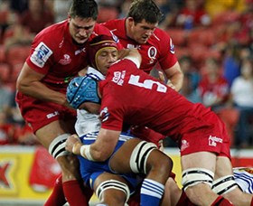 James Horwill and Rob Simmons in action. James Horwill and Rob Simmons in action.