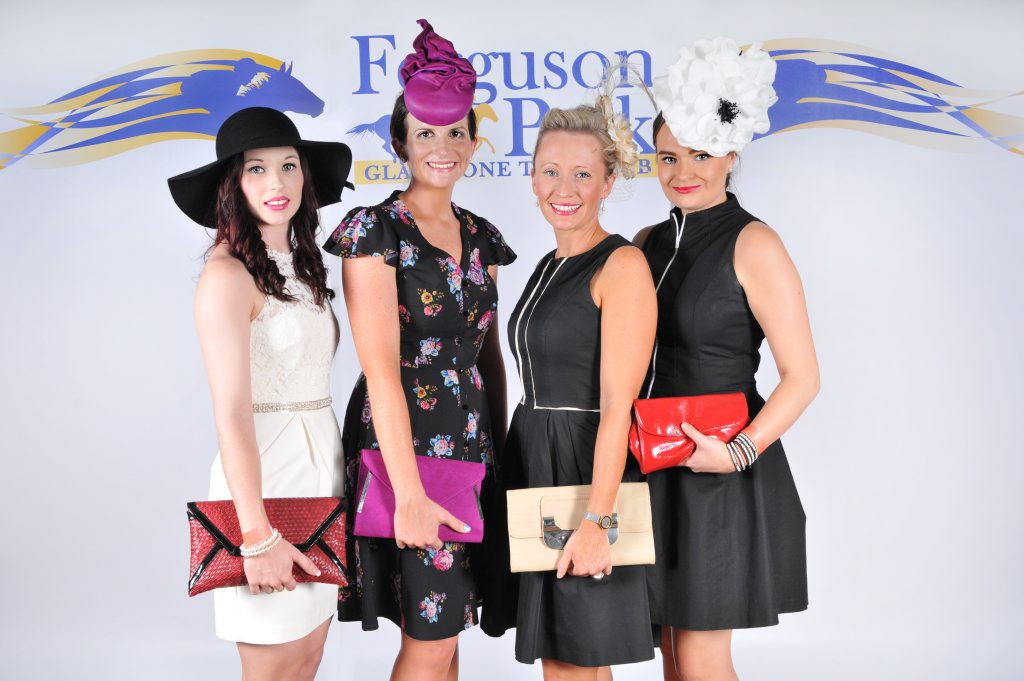 Fashions on the field winners (from left) third place Emma Price, second place Liz Whitehead, first place Alice Williams, best facinator Millie Bradlywoods during the Easter Festival Race Day at Ferguson Park. Fashions on the field winners (from left) third place Emma Price, second place Liz Whitehead, first place Alice Williams, best facinator Millie Bradlywoods during the Easter Festival Race Day at Ferguson Park.
