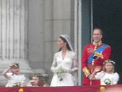ROYAL RECEPTION: A photo taken by Lisa Benoit (pictured below) who was in the crowd at Buckingham Palace after William and Kate’s wedding.