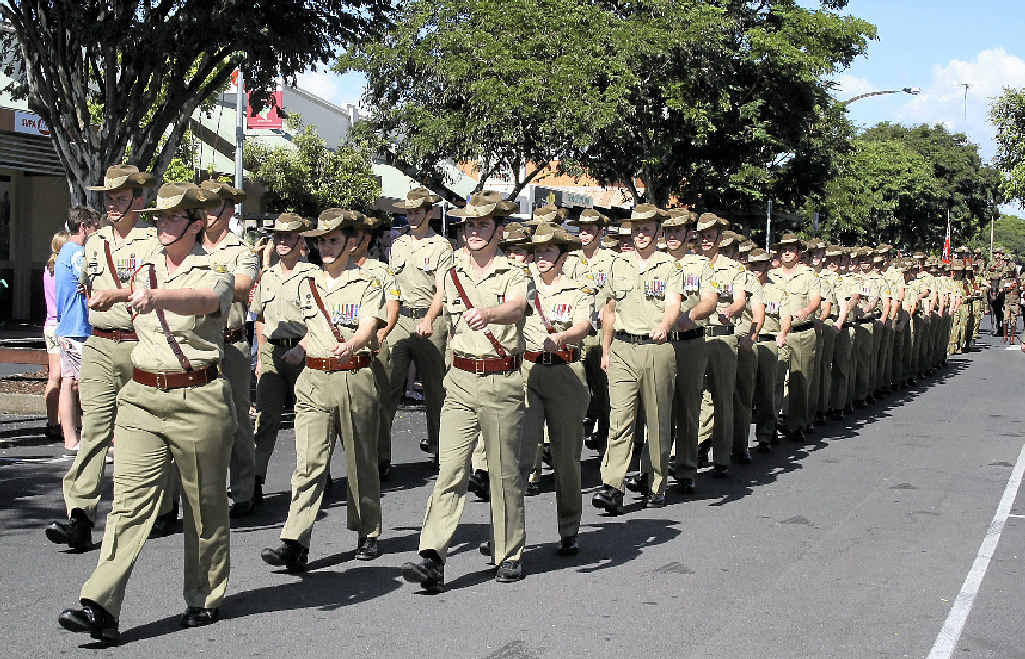 MARCHING IN MEMORY: The parade through Railway St in Gatton on Anzac Day last year. MARCHING IN MEMORY: The parade through Railway St in Gatton on Anzac Day last year.