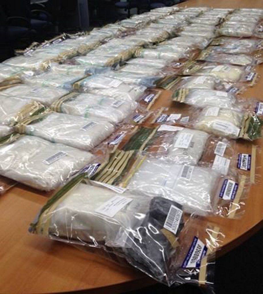 The haul from police drug bust. The haul from police drug bust.