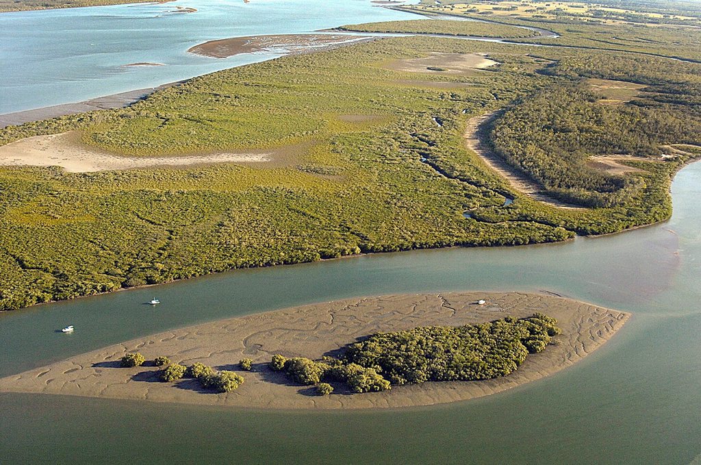 Kangaroo Island near the mouth of the Mary River at River Heads. Kangaroo Island near the mouth of the Mary River at River Heads.