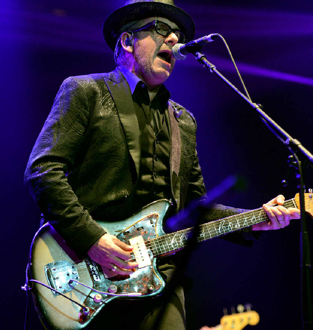 Elvis Costello performs at the 25th Annual Byron Bay Bluesfest on Easter Monday at the Crossroads Tent. Elvis Costello performs at the 25th Annual Byron Bay Bluesfest on Easter Monday at the Crossroads Tent.