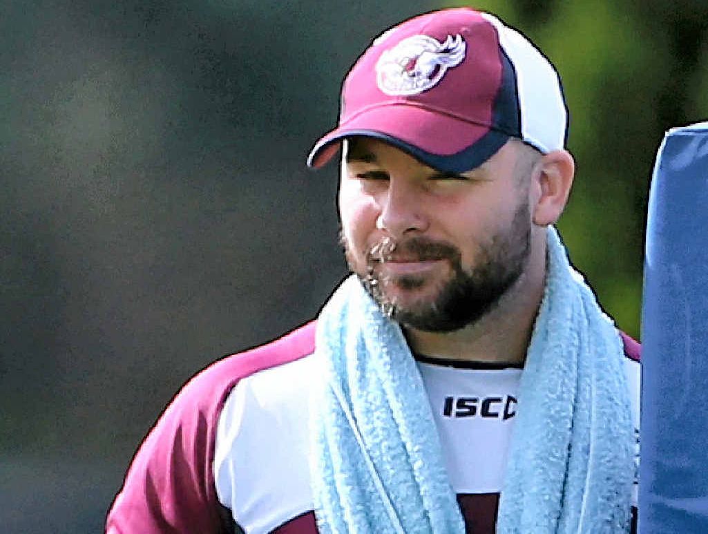 Glenn Stewart watches on during a Sea Eagles NRL training session yesterday. Glenn Stewart watches on during a Sea Eagles NRL training session yesterday.