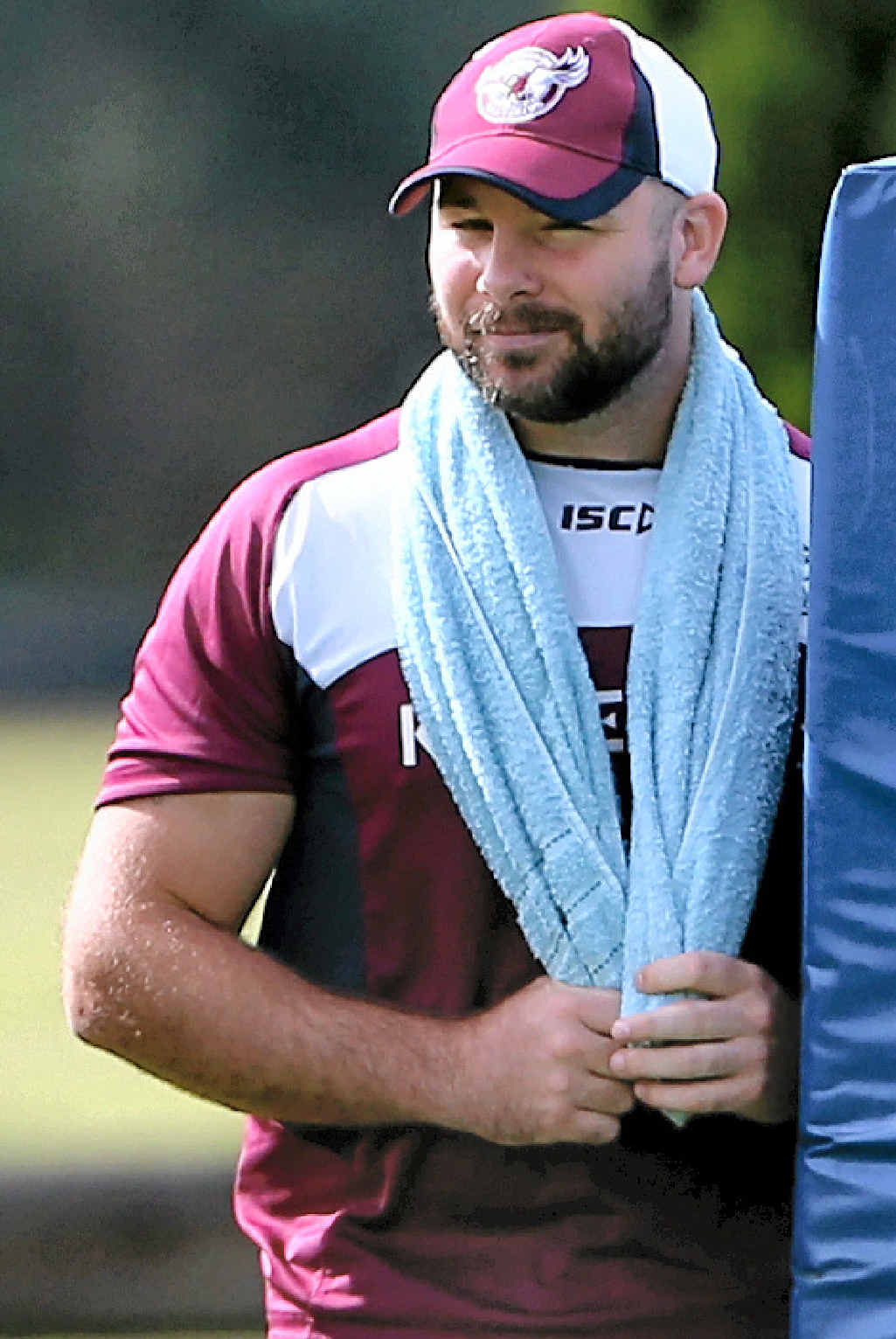 Glenn Stewart watches on during a Sea Eagles NRL training session yesterday. Glenn Stewart watches on during a Sea Eagles NRL training session yesterday.