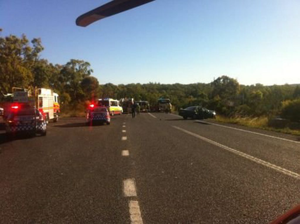 The scene of the fatal crash on the New England Highway, which claimed the life of a Tenterfield mother. RACQ Careflight Rescue The scene of the fatal crash on the New England Highway, which claimed the life of a Tenterfield mother. RACQ Careflight Rescue