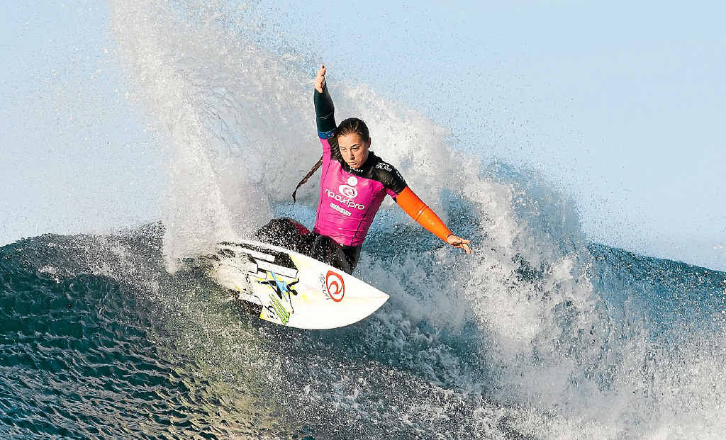 GOING FOR BROKE: Tyler Wright placed second in the Rip Curl Pro Bells Beach for the second consecutive year. She was defeated by Carissa Moore in the final.